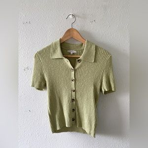 Madewell Rib Collared Short Sleeve, sz Small